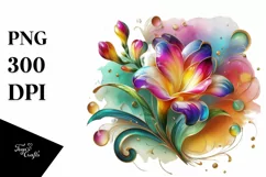 Watercolor Luxury Flower Love Splash Clipart Product Image 1