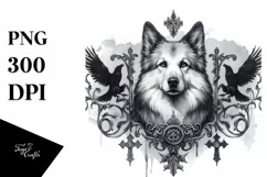 Washed Watercolor Gothic Dog | Sublimation | Clipart Product Image 1