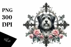 Washed Watercolor Gothic Dog | Sublimation | Clipart Product Image 3