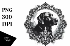 Washed Watercolor Gothic Dog | Sublimation | Clipart Product Image 1