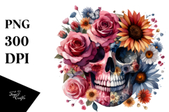 Skull made of Flowers, Transparent PNG Product Image 1