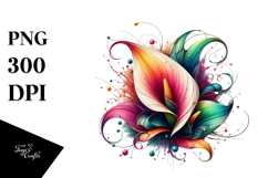 Colorful Calla Lily Frame PNG Product Image 1