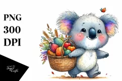 Baby Koala Carrying Basket | Sublimation | Clipart Product Image 3