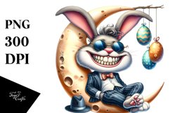 Bunny with Straw Hat and Sunglasses PNG Product Image 1