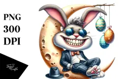 Bunny with Straw Hat and Sunglasses PNG Product Image 1