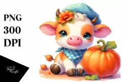 Sublimation Cute Baby Cow Clipart Product Image 1