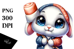 Vibrant Watercolor Baby Rabbit, Transparent PNG Product Image 1