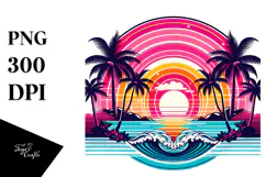 Retro Tropical Rainbow Sunset, 20 oz Tumbler Product Image 1