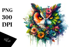Vibrant Plant Owl, Transparent PNG Product Image 1