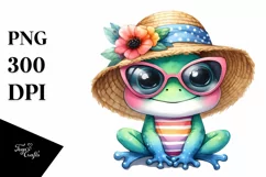 Colorful Baby Frog with Sun es Clipart Product Image 1