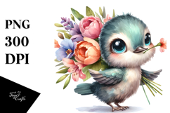 Sublimation Hummingbird Flower Clipart Product Image 1