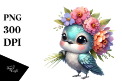 Sublimation Hummingbird Flower Clipart Product Image 1