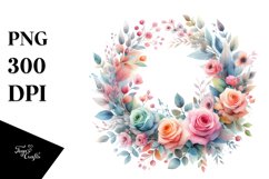Colorful Abstract Watercolor Whreath Clipart Product Image 3