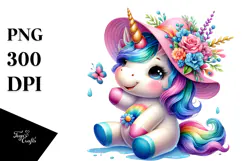 Cute Unicorn Playing Funny PNG Product Image 1