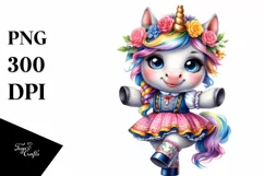 Colorful Unicorn Schottische Dancer PNG Product Image 3