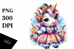 Colorful Unicorn Schottische Dancer PNG Product Image 3