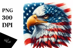 Detailed Watercolor Patriotic Bald Eagle | Sublimation | Product Image 1