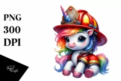 Pastel Unicorn Firefighter's Helmet PNG Product Image 1