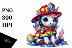 Pastel Unicorn Firefighter's Helmet PNG Product Image 3