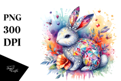 Colorful Bunny Made of Diamonds, High-Res PNG Product Image 1