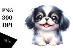 Cute Baby Japanese Chin PNG Product Image 1