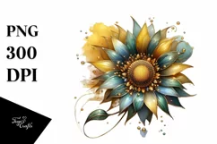 Sunflower Watercolor | Sublimation | Clipart Product Image 3