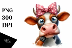Cow Crazy Funny Cow Portrait Bow Clipart Product Image 1