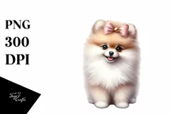 Cute Watercolor Pomeranian with Christmas Globes Product Image 3