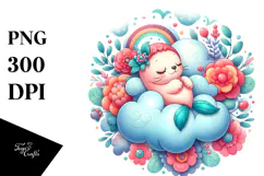Whimsical Baby Seal Dressed and Sleeping PNG Product Image 1