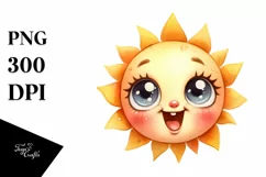 Expressive Funny Baby Face Sun PNG Product Image 3