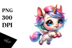 Cute Jumping Unicorn PNG Product Image 1