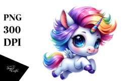 Cute Jumping Unicorn PNG Product Image 1