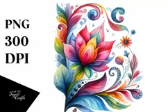 Vibrant Colorful Flower | Sublimation | Clipart Product Image 1