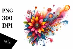 Vibrant Colorful Flower | Sublimation | Clipart Product Image 1