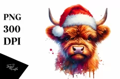 Angry Looking Baby Highland Cow PNG Product Image 1