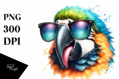 Vibrant Macaw Sunglasses Tongue Clipart Product Image 3