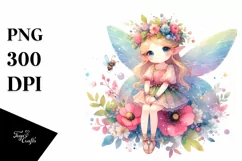 Whimsical Watercolor Cute Fairy | SEO Friendly Clipart Product Image 3