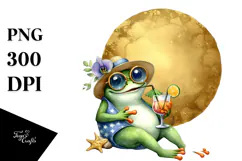 Happy Frog in Beachwear PNG Product Image 1