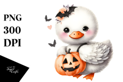 Cute Baby Swan Dressed for Halloween PNG Product Image 1