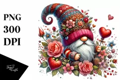 Detailed Valentine's Gnome with Hat PNG Product Image 1