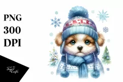 Cute Winter Baby Dog PNG Product Image 1
