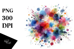 Colorful Brushstroke Watercolor PNG Product Image 1