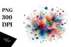 Colorful Brushstroke Watercolor PNG Product Image 1