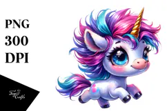 Funny Baby Unicorn, PNG Product Image 1