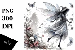 Gothic Fairy Watercolor PNG Product Image 1