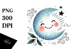 Whimsical Moon and Stars PNG Product Image 1