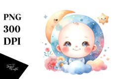 baby moonlight smiles | Sublimation | Clipart Product Image 3