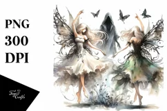 Washed Watercolor Gothic Fairy, Transparent PNG Product Image 1