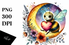 Digital Painting of Boho Baby Bee Product Image 1