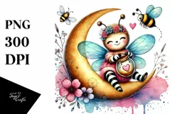 Digital Painting of Boho Baby Bee Product Image 1